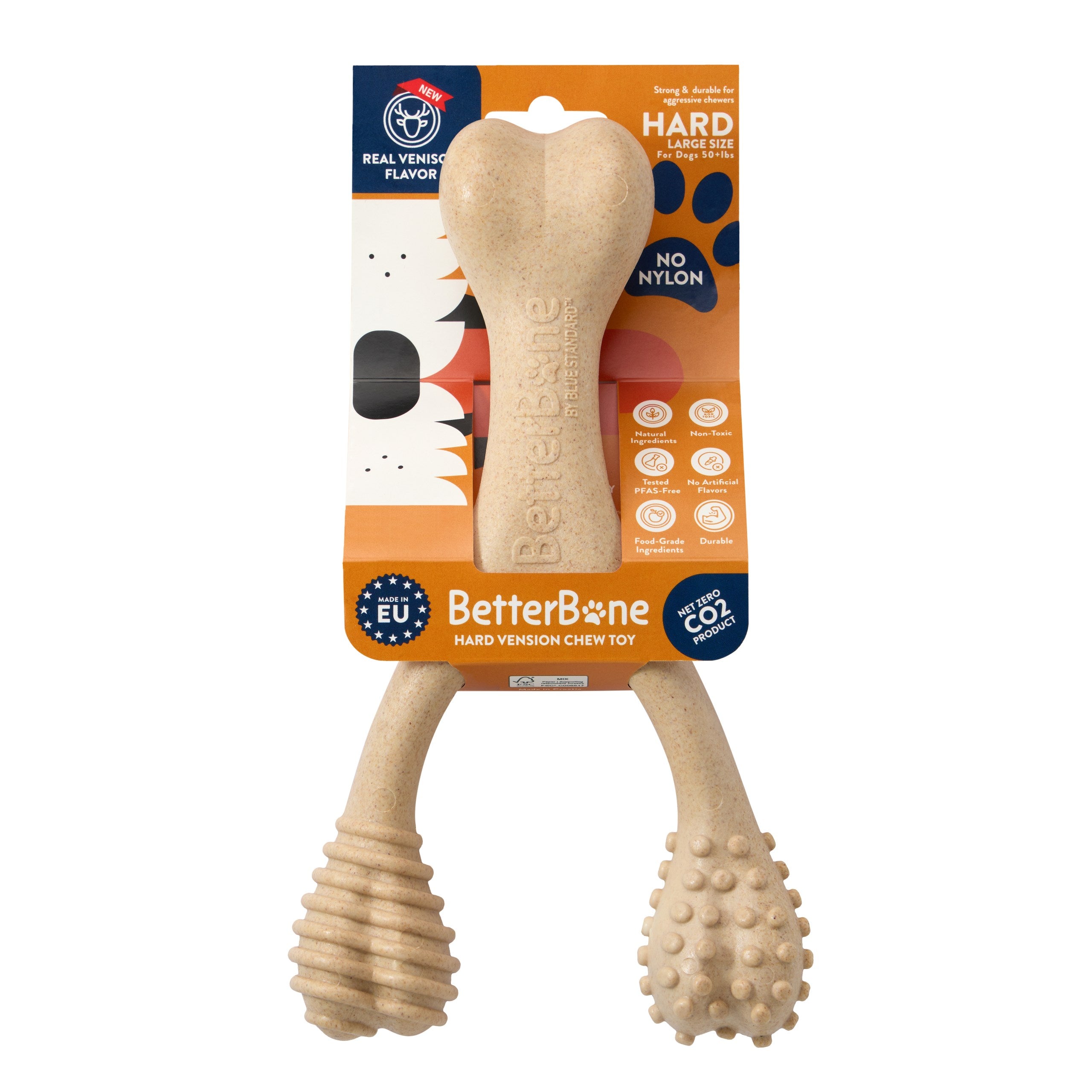 BetterBone HARD DURABLE CHEW TOY: Naturally Derived Ingredients, eco-friendly, and for the toughest chewers!